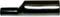A black metallic, cylindrical adapter with one wider and one narrower end, lies horizontally.