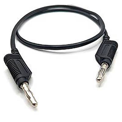 A black audio cable with two jack plugs, used for connecting audio devices such as headphones or speakers.