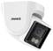 White surveillance camera with ANNKE logo, showing a modern design with lens and LED lights, suitable for security purposes.