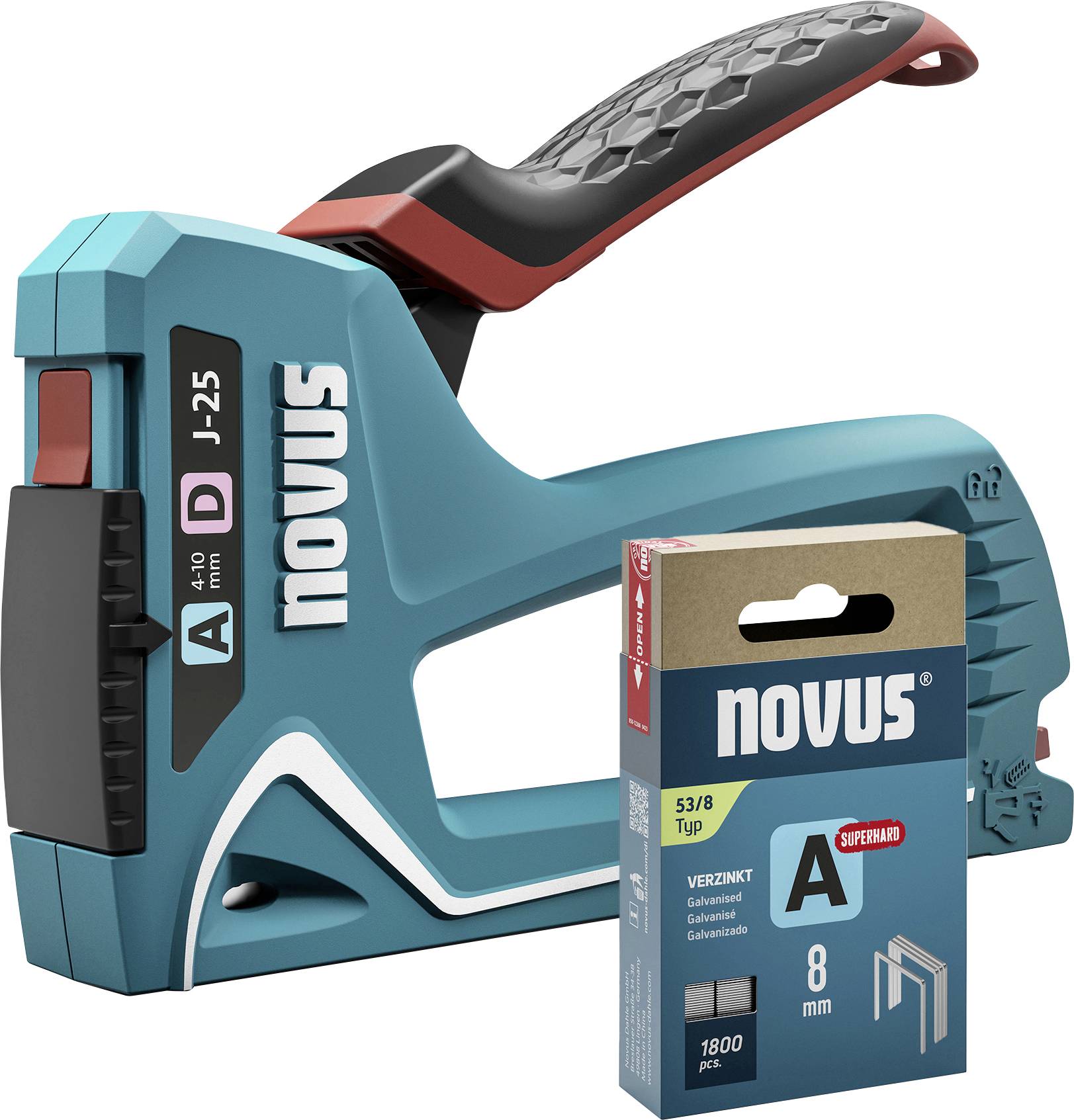 Novus Tools J-25 030-0459 Handheld stapler Staple type Type 53 , Type 53F , Type 37 , Typee 11 Staple length 4 - 10 mm