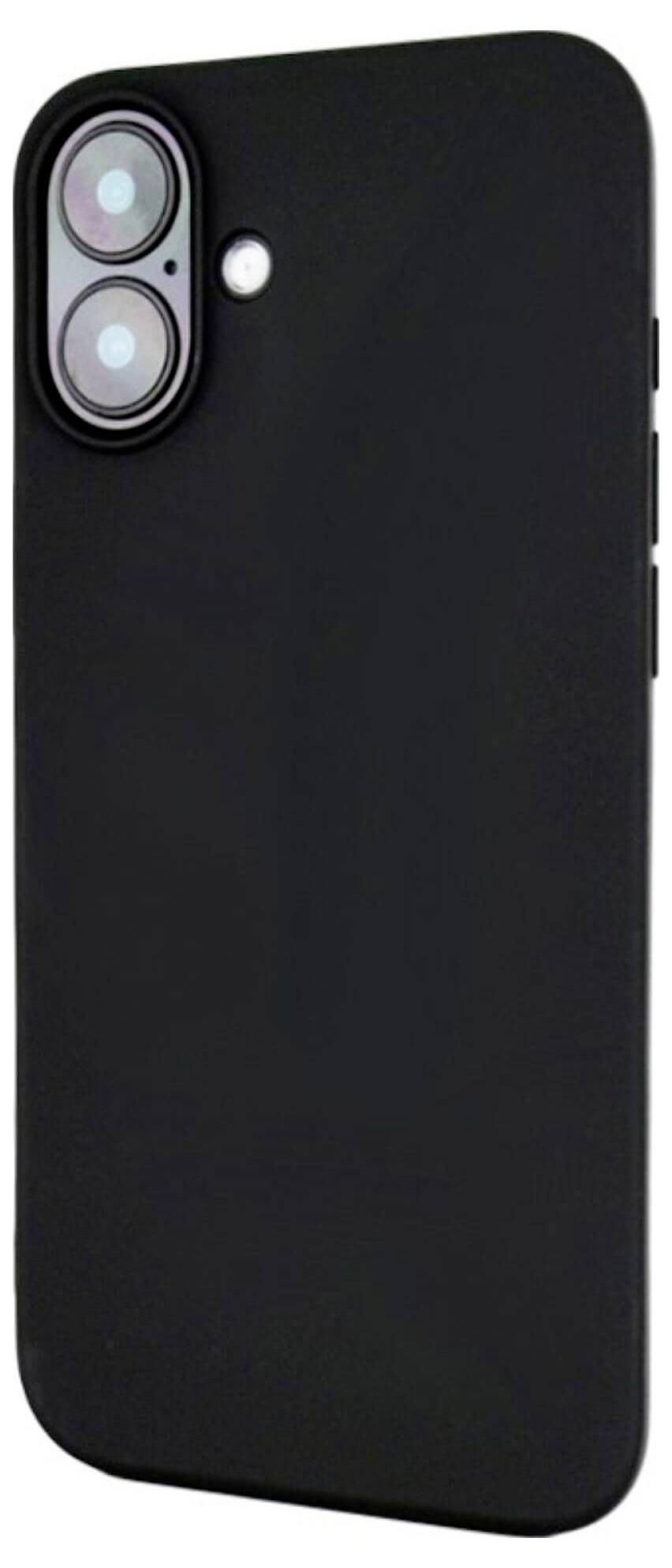 A black smartphone with two camera lenses on the back.