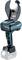 Battery-powered cable cutters with an open cutting head, ergonomic handle, and inserted lithium-ion battery, suitable for cable work.