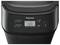 Black Panasonic bread maker with digital display, showing '4:00'. Controls for kneading, resting, rising, and baking.