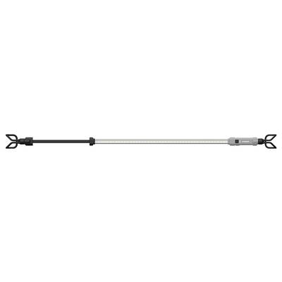 A long LED lamp with a black handle and silver lamp section, suitable for workshop lighting and tradesperson requirements.