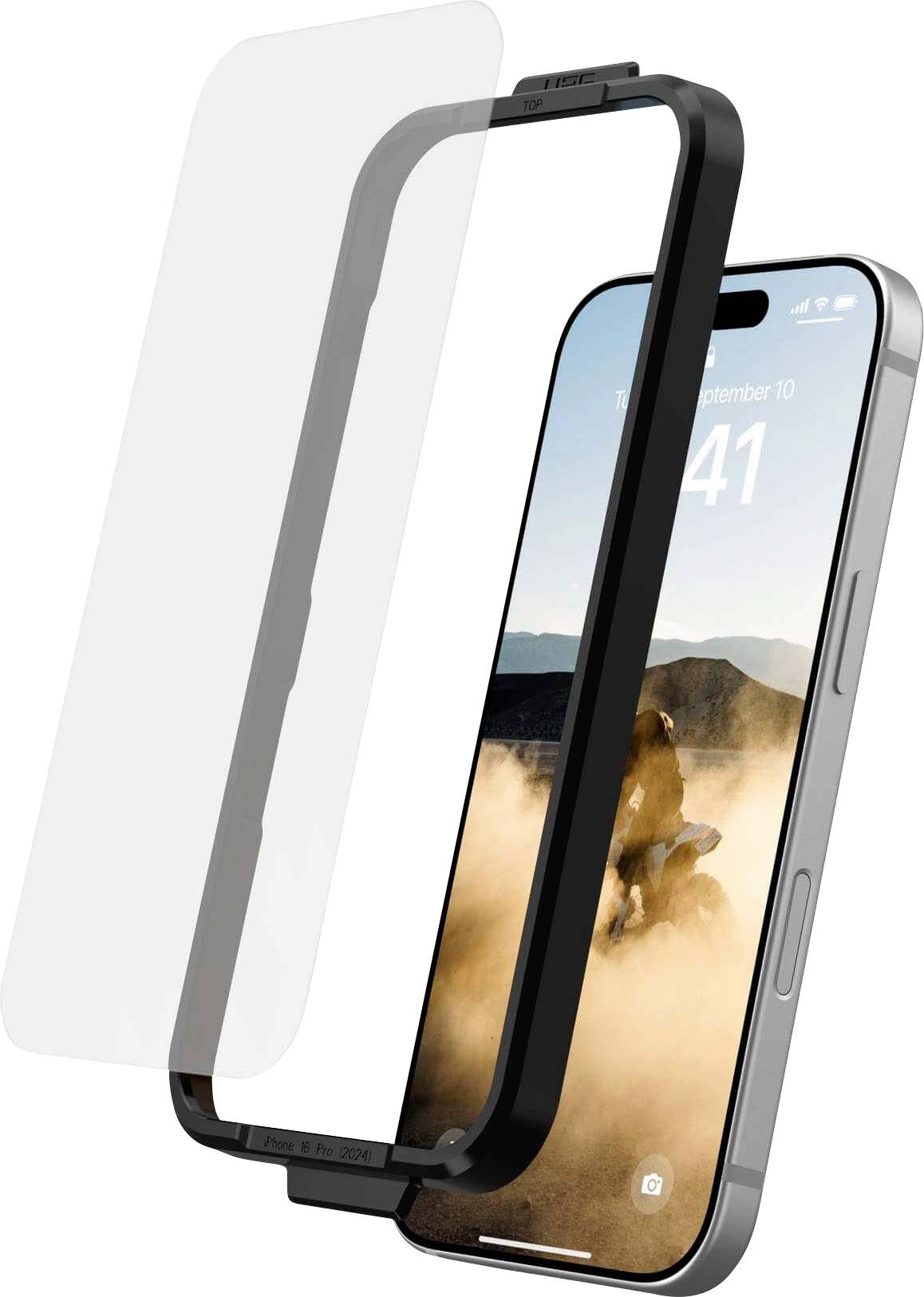 Urban Armor Gear ULTRA Tempered Glass Glass screen protector Apple iPhone 16 Pro 1 pc(s) Anti-fingerprint, antibacterical, Anti-glare, Scratch-proof 14435711NA