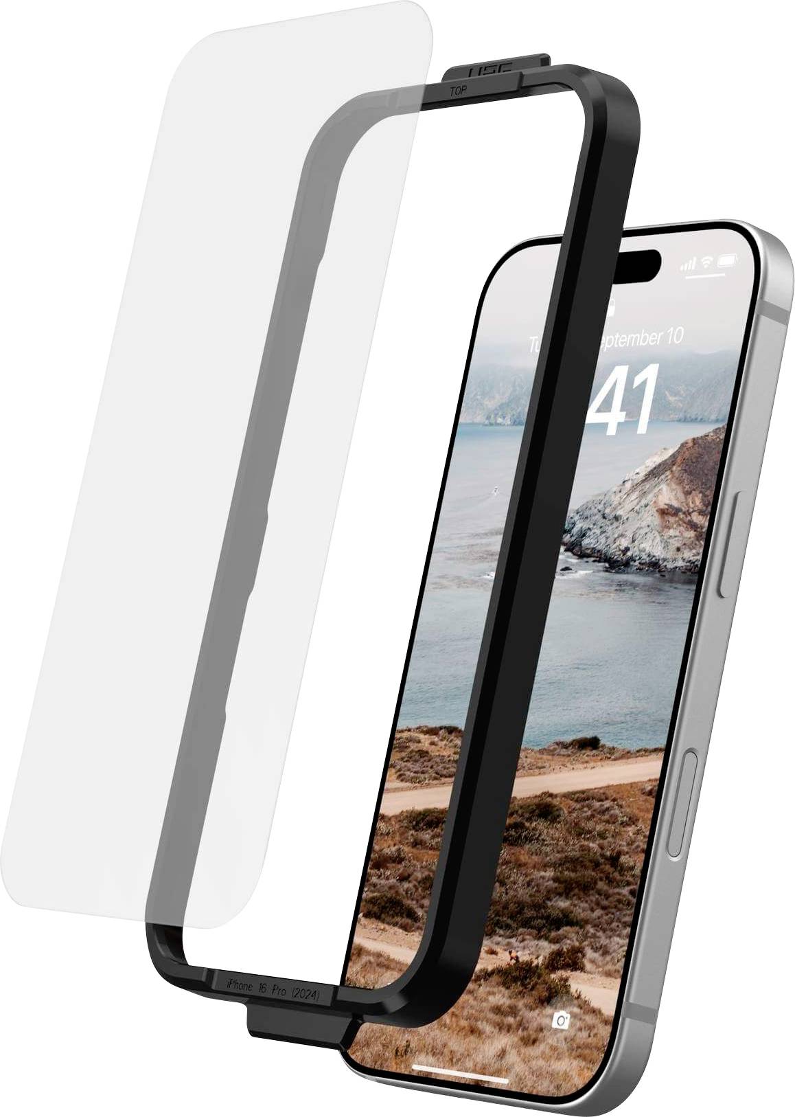 Urban Armor Gear Tempered Glass Glass screen protector Apple iPhone 16 Pro 1 pc(s) Anti-fingerprint, Scratch-proof 14436211NA