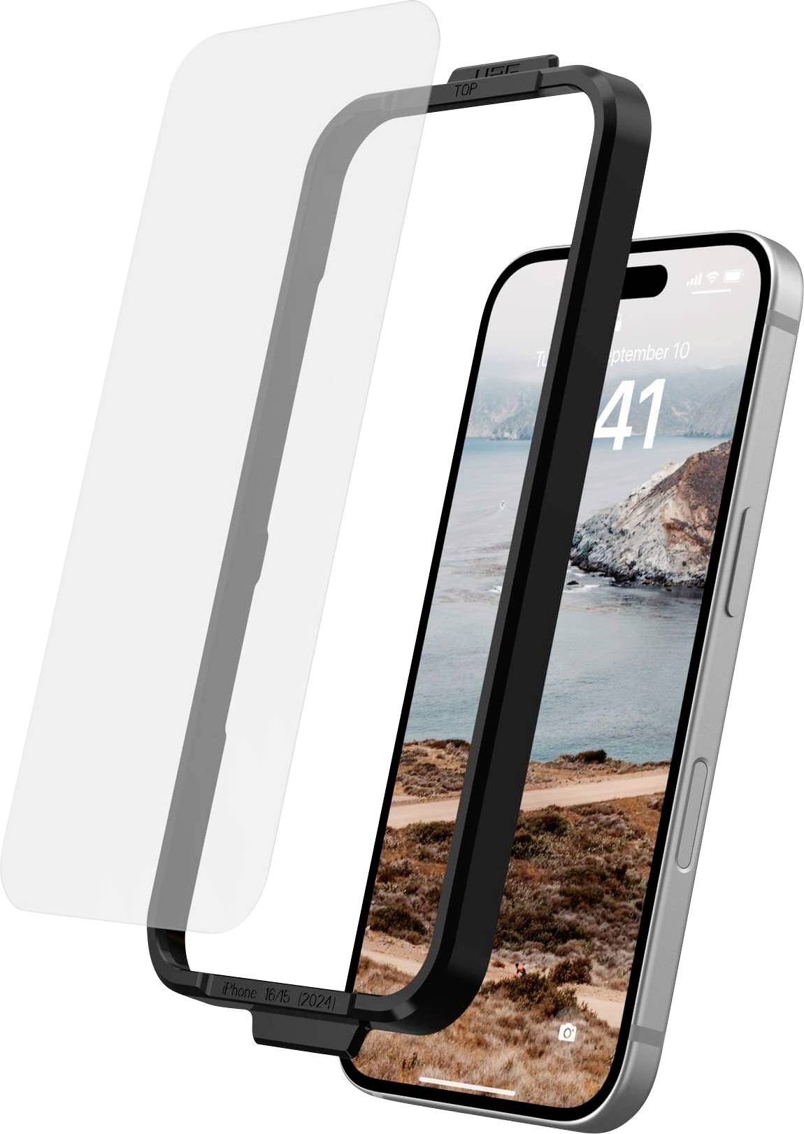 Urban Armor Gear Tempered Glass Glass screen protector Apple iPhone 16, iPhone 15 1 pc(s) Anti-fingerprint, Scratch-proof 14436511NA