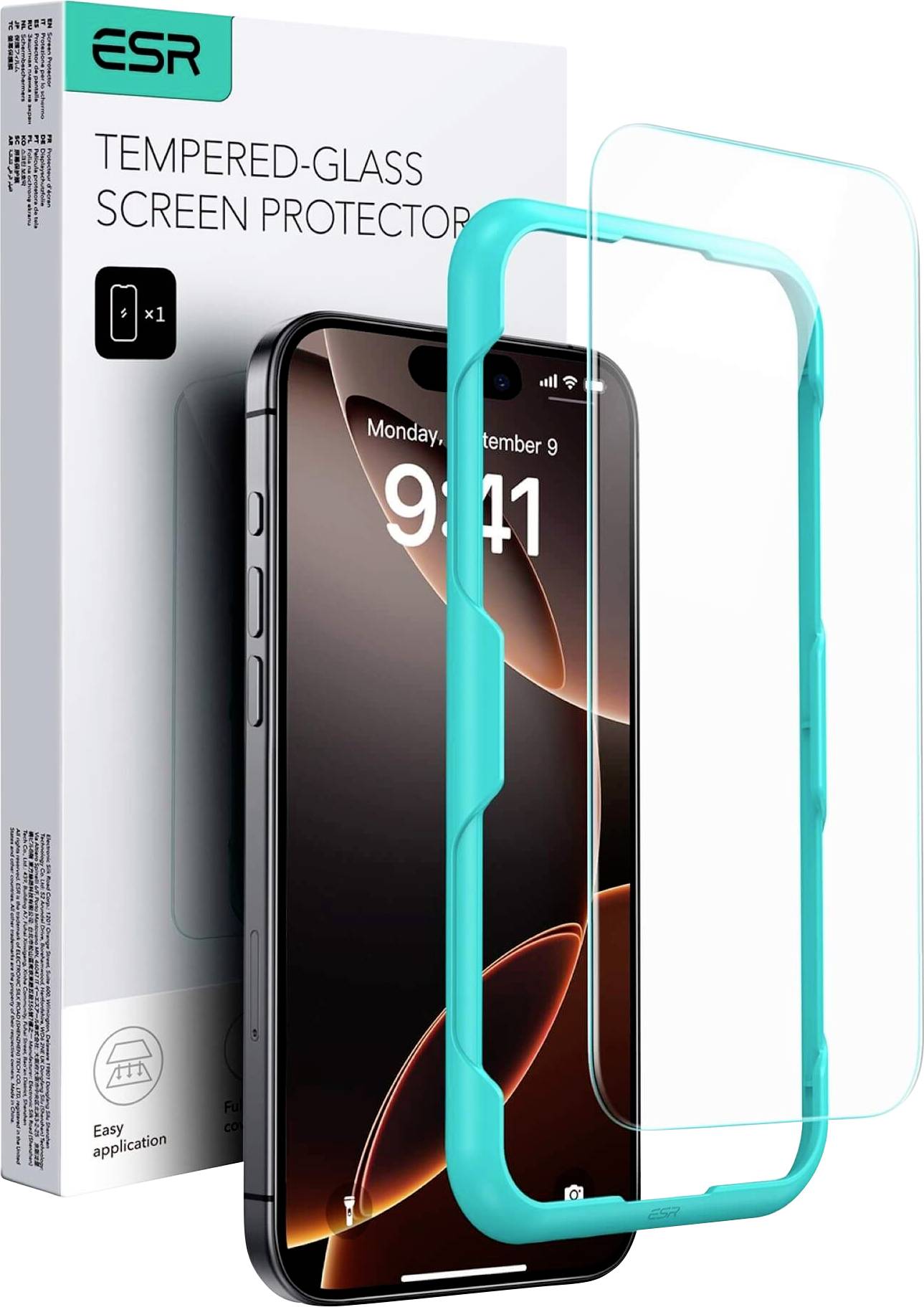 ESR Tempered-Glass Glass screen protector Apple iPhone 16 Pro 1 pc(s) Anti-fingerprint, Scratch-proof 1D76500301