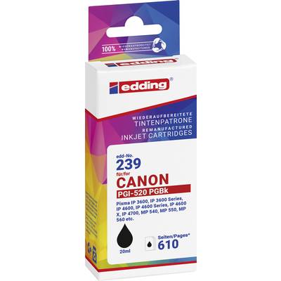 Edding Ink cartridge replaced Canon PGI-520BK Compatible Black EDD-239 18-239-01