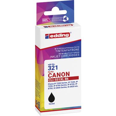 Edding Ink cartridge replaced Canon CLI-551XL Compatible Photo black EDD-321 18-321-01
