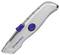 Silver universal knife with blue slider and handle, marked with 'WORKPRO'. Ideal for cutting tasks in the household and workshop.