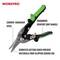 Work pliers made from chrome-vanadium steel with an ergonomic handle. Serrated cutting edges prevent slipping of materials.