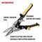 'WORKPRO' Metal Shears with Ergonomic Handle, Made from Chrome-Vanadium Steel, Serrated Blades Prevent Slipping During Cutting.