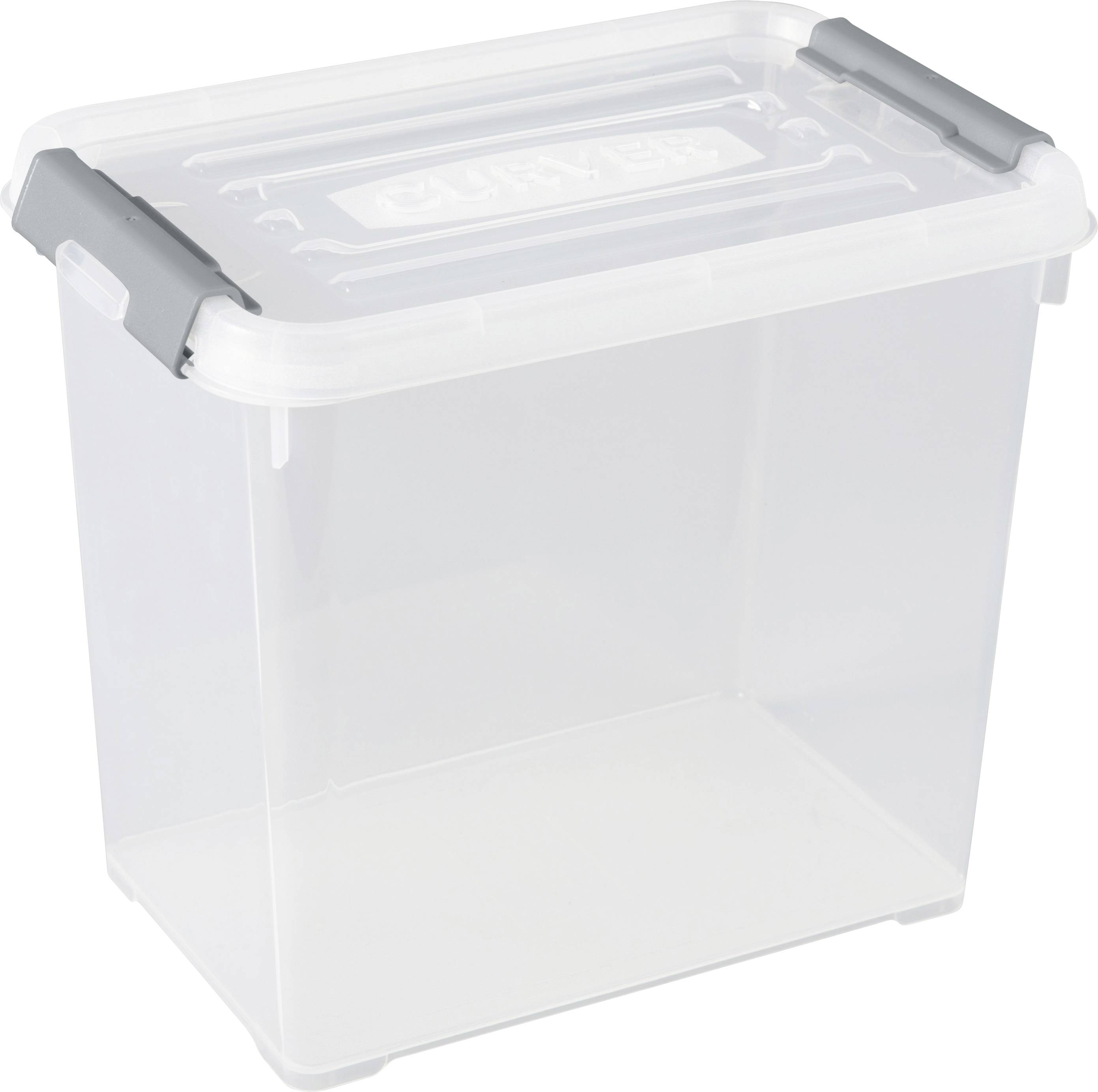 Curver 243859 Storage box HANDY Stackable (L x W x H) 294 x 194 x 254 mm Transparent, Silver 1 pc(s)