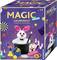 Magical toy packaging featuring a rabbit in a hat, magic accessories, and text: 'MAGIC Magic Hat Junior'. Contains 25 tricks for children aged 6 and above.