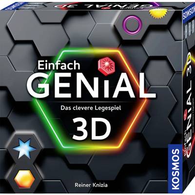 Game packaging of 'Simply Brilliant 3D' by Cosmos, showing the game title on a black background with colourful symbols.