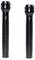 Two black torches with ribbed handles stand upright side by side against a white background.