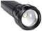 A black torch with a focusable lens, featuring a powerful LED bulb.