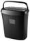 Black paper shredder with control buttons and handle, suitable for office use.