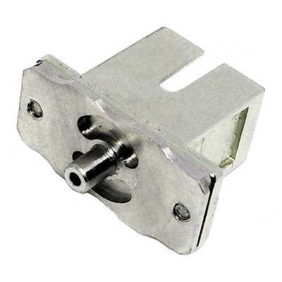 A silver coaxial connector, suitable for mounting on a wall or PCB surface, shown in close-up.