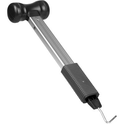 A bodywork dent removal tool with a black handle and hook, used for removing dents from vehicle bodywork.