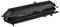 A black, elongated plastic container with mounting brackets.