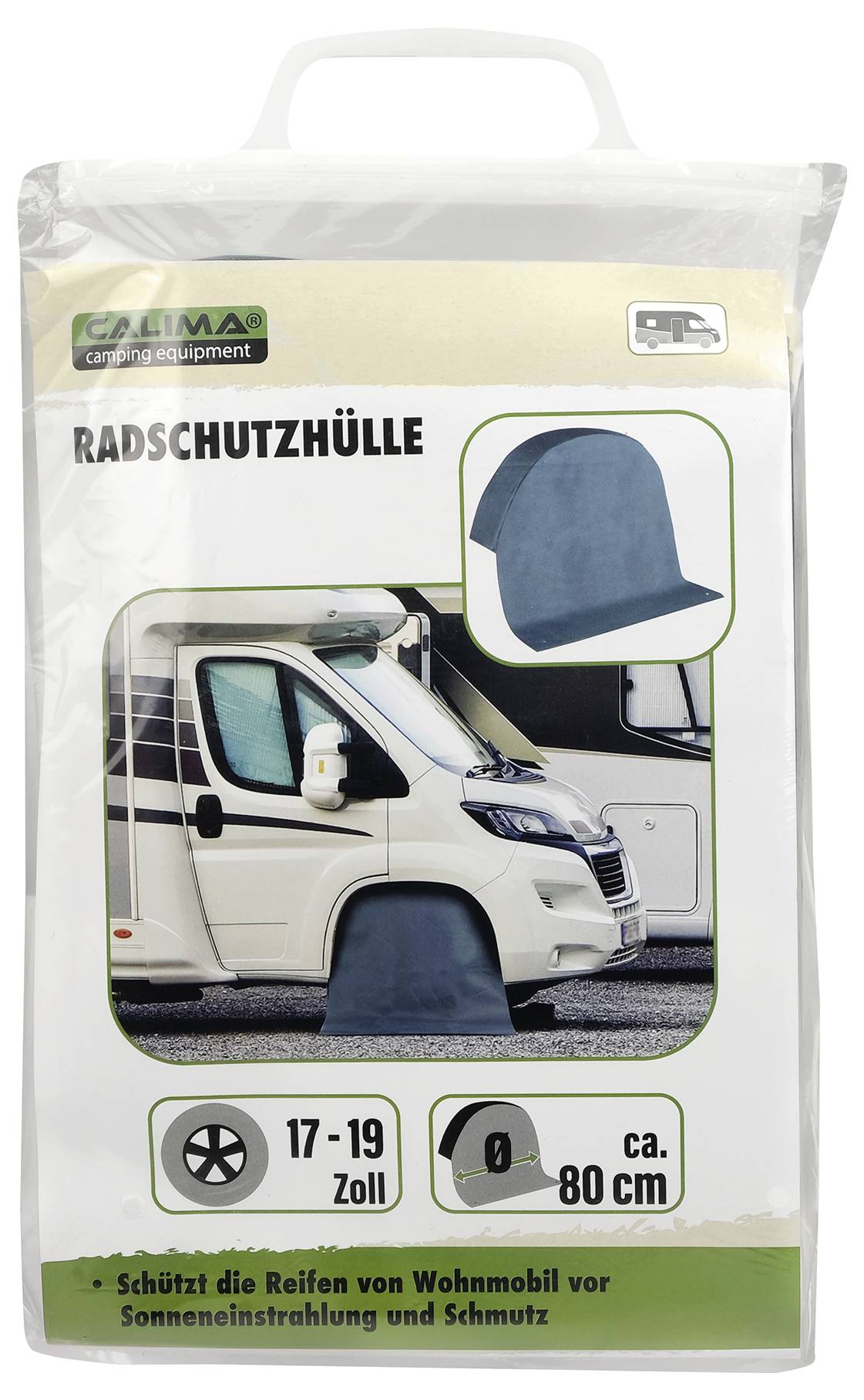 Tyre Cover for Motorhomes, Suitable for 17-19 Inch Wheels, Approx. 80 cm. Protects Against Sun Exposure and Dirt.