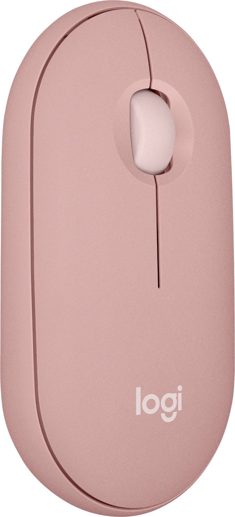 Logitech Pebble Mouse 2 M350s - TONAL ROSE - EMEA-808 Mouse Bluetooth® Optical Rose 3 Buttons 400 dpi, 4000 dpi Built-in scroll wheel