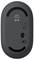 Back of a wireless grey mouse with 'POP Mouse' text, Bluetooth symbol, battery status indicators, and power switch.