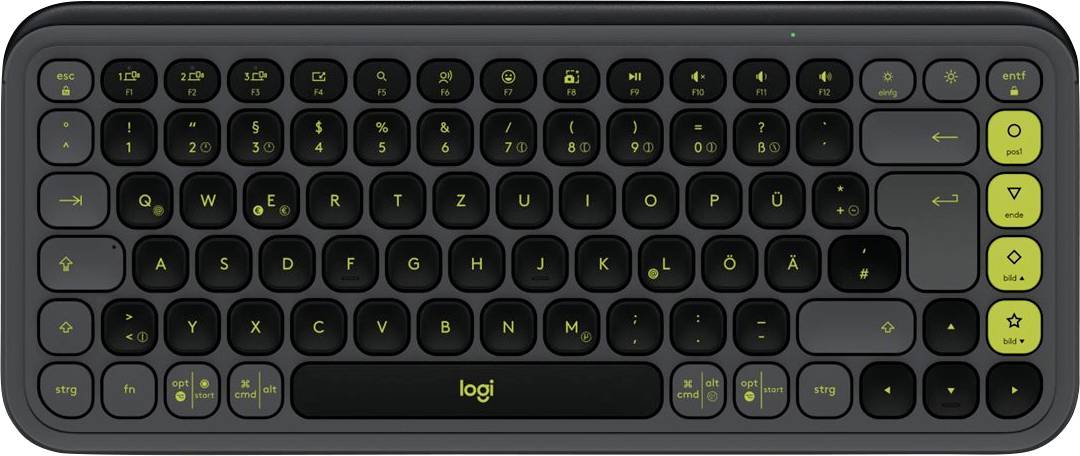 Logitech POP ICON KEYS Bluetooth® Keyboard German, QWERTZ Graphite Easy Switch to 3 devices, Multimedia buttons, Multipair function