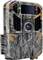 Camera with camouflage pattern, suitable for nature monitoring. A large lens and a screen are visible.
