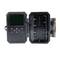 An open trail camera with an LCD display and control buttons on the left, battery compartment on the right. Suitable for monitoring wildlife outdoors.