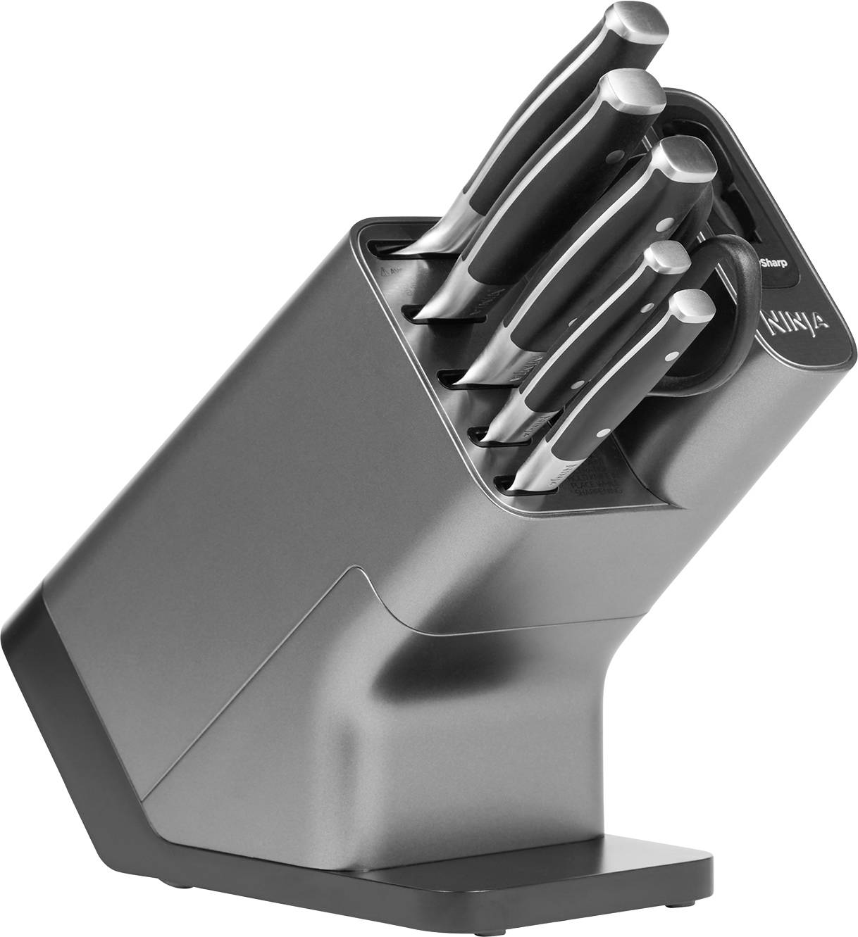 Ninja K32006EU Foodi StaySharp knife block with integrated sharpener, 6-piece set Silver, Black