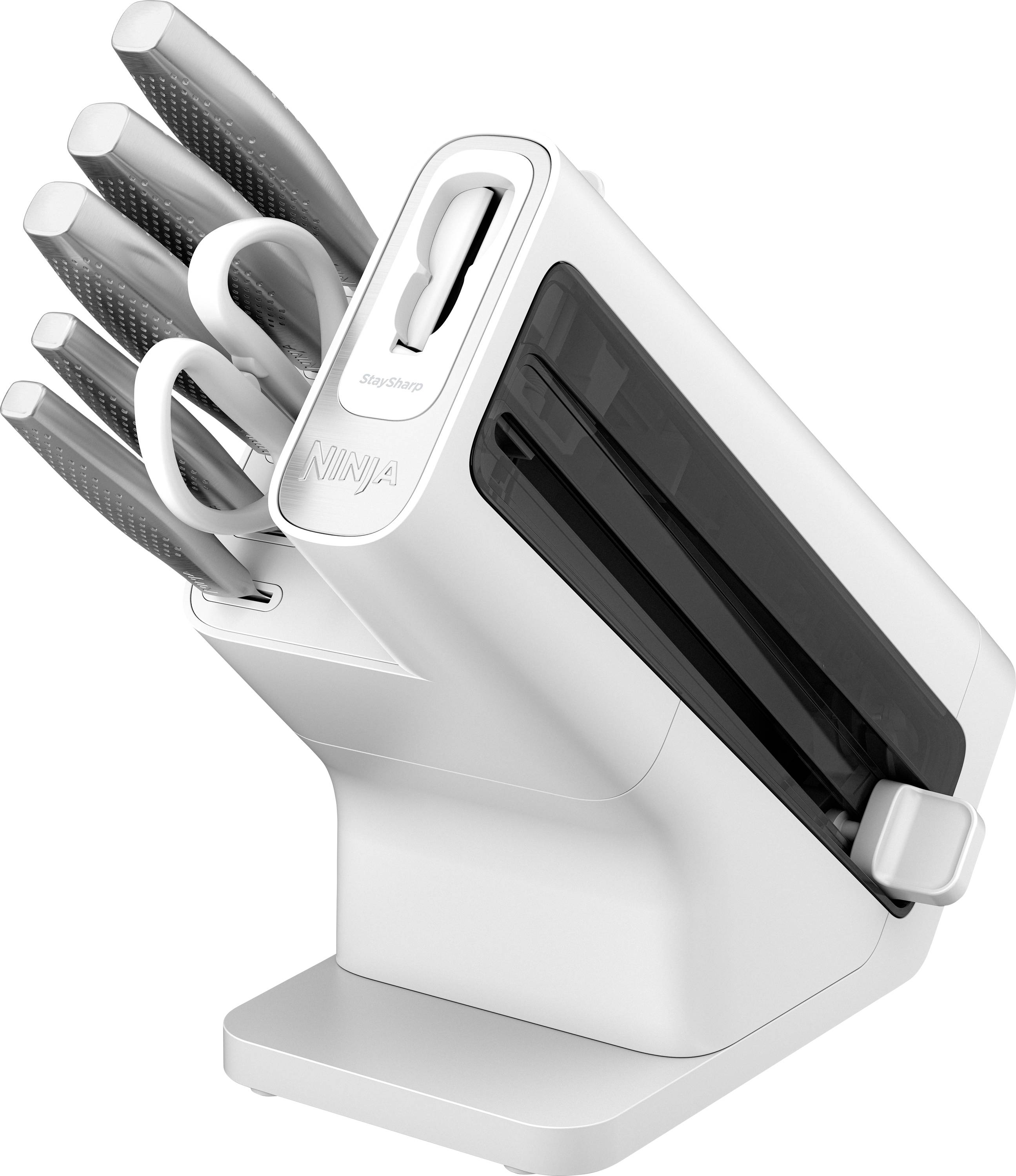 Ninja K62006EUWH StaySharp knife block with integrated grinder, 6-piece set White