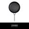 Black frying pan with 28 cm diameter and silver handle, positioned on a black background with the designation 'C30028DE'.