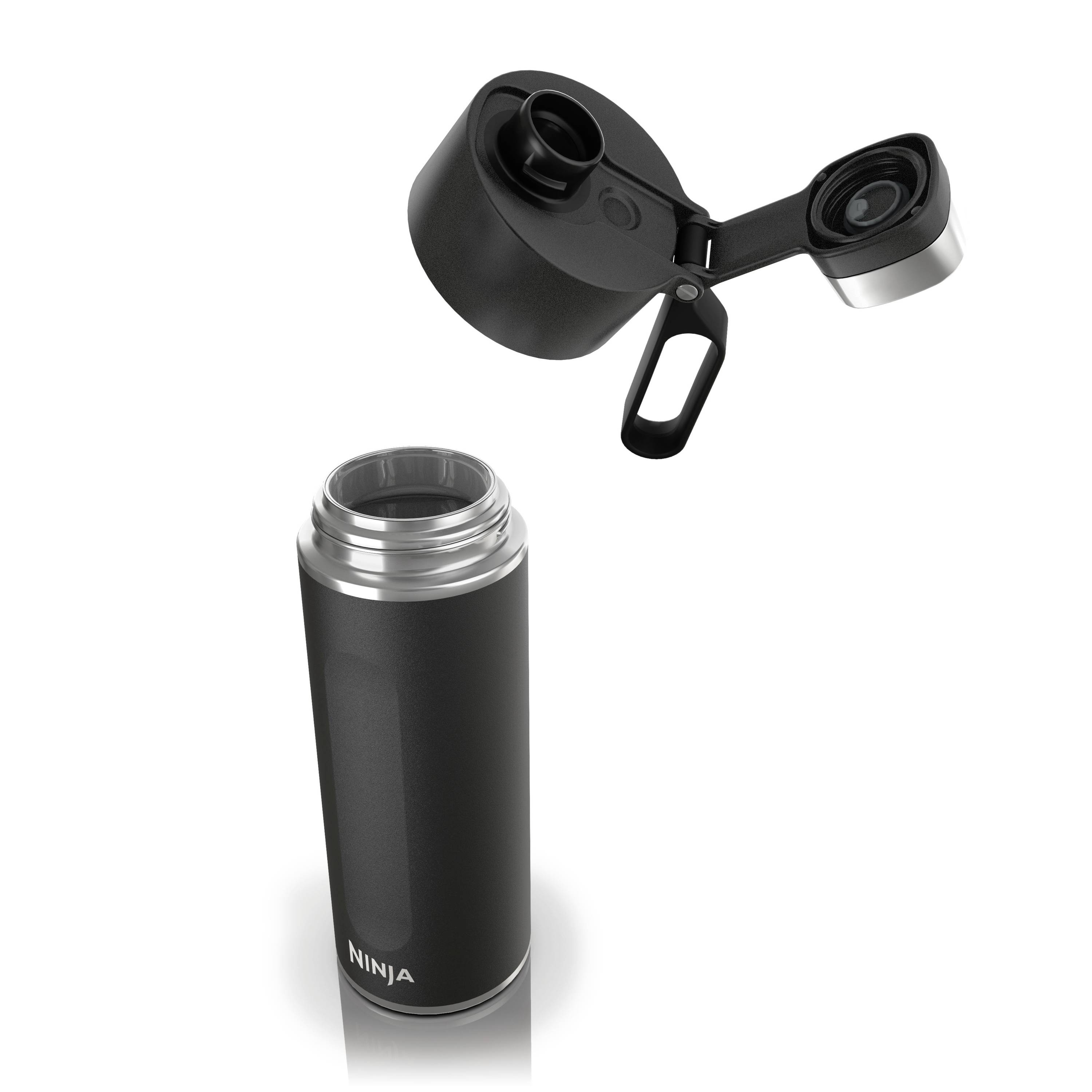 Thermal flask with a removable lid and locking mechanism. Perfect for keeping drinks warm while on the go.