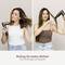 Two women styling their hair with hairdryer and brush. Text: 'Styling for every skill level. From beginner to expert.'