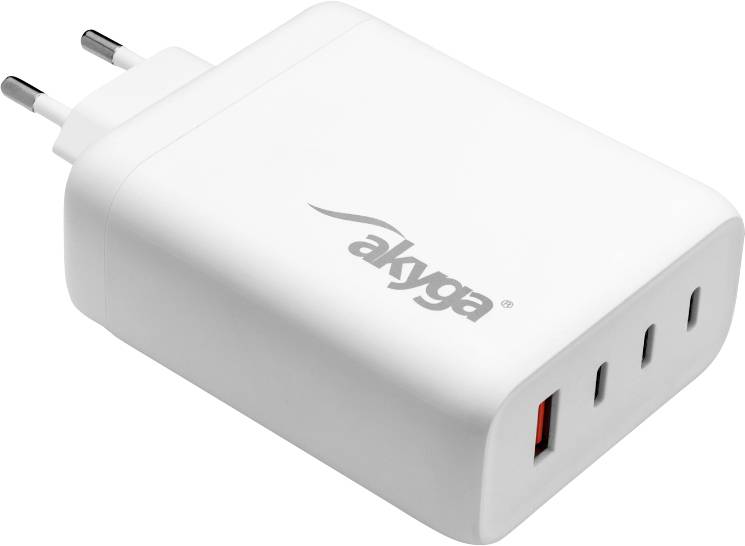 Akyga AK-CH-24 USB charger 140 W 3x USB-C®, 1x USB-A Quick Charge 3.0, Power Delivery 3.0 White Indoors