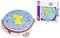 Tambourine with a child-friendly dinosaur design, bird illustration and colourful dots. Packaged in a coloured box. Ideal for children.