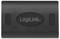 Black LogiLink adapter housing with distinctive logo in the centre, suitable for electronic connections.