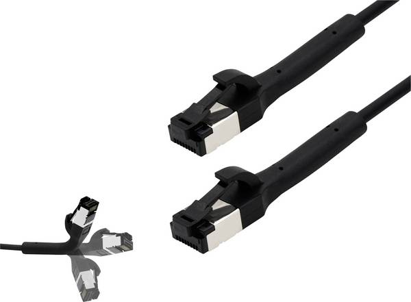 BKL Electronic 144011 RJ45 Patch cable CAT 8.1 U/FTP 1 m Black 1 pc(s)