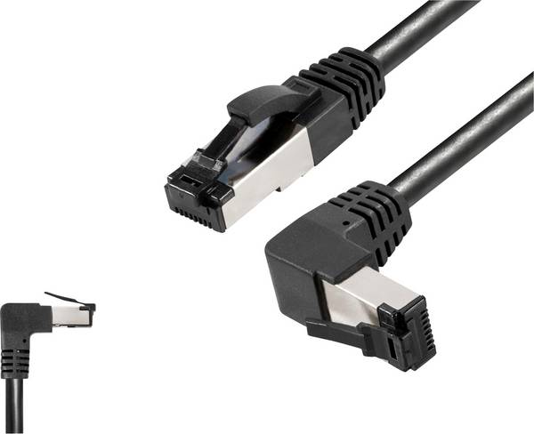 BKL Electronic 144022 RJ45 Patch cable CAT 8.1 S/FTP 0.5 m Black Halogen-free 1 pc(s)
