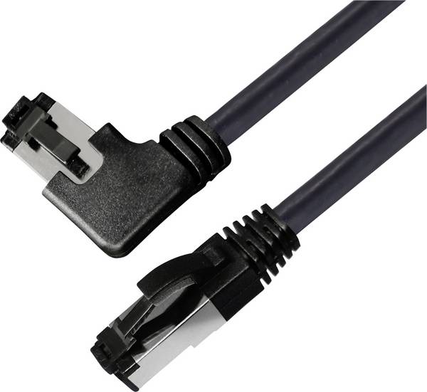 BKL Electronic 144028 RJ45 Patch cable CAT 8.1 S/FTP 0.5 m Black Halogen-free 1 pc(s)