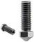 Two black threaded metal bolts shown on a white background, one standing upright and one lying horizontally, with an M2 hex head visible.<br>