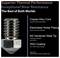 Promotional graphic of a metal fastener, highlighting superior thermal performance and wear resistance, with listed features: copper alloy core, electroless nickel plating, M2 hardened steel tip, and WS2 coating.