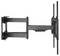 Black, adjustable metal TV mount with multiple joints, suitable for wall mounting, shows side view.