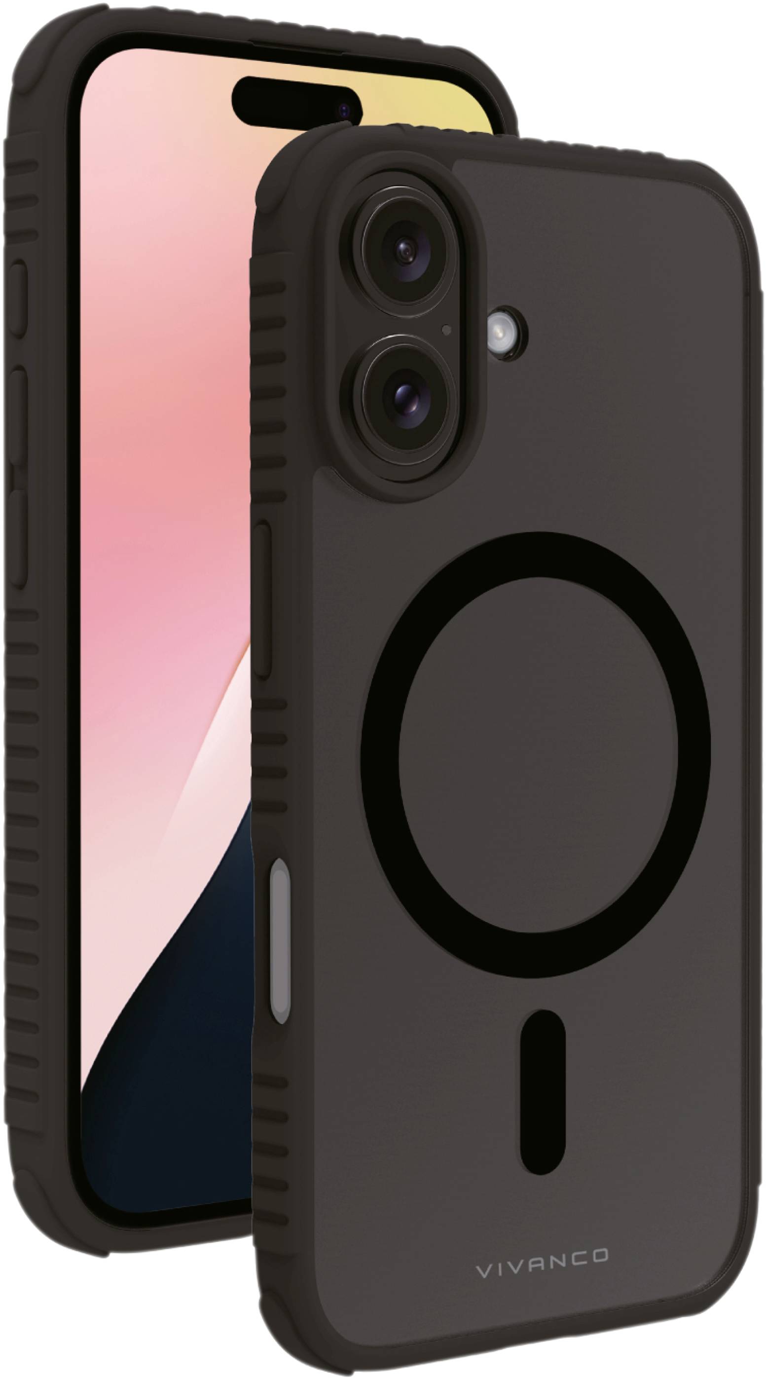 Vivanco MAG SOLID ELITE Back cover Apple iPhone 16 Black Inductive charging, Sandproof, Sprayproof, Dustproof 64221