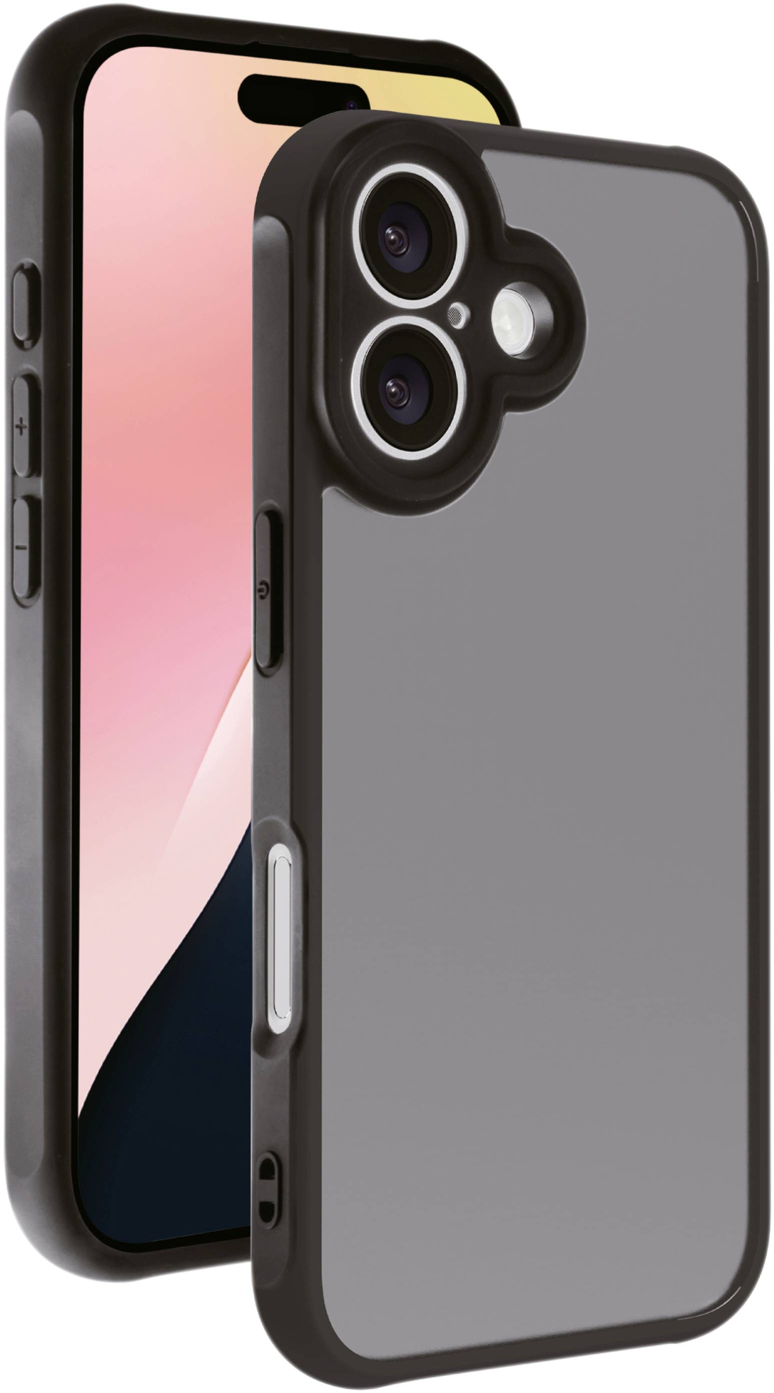 Vivanco FROSTED Back cover Apple iPhone 16 Transparent, Black Inductive charging, Sandproof, Sprayproof, Dustproof 64223