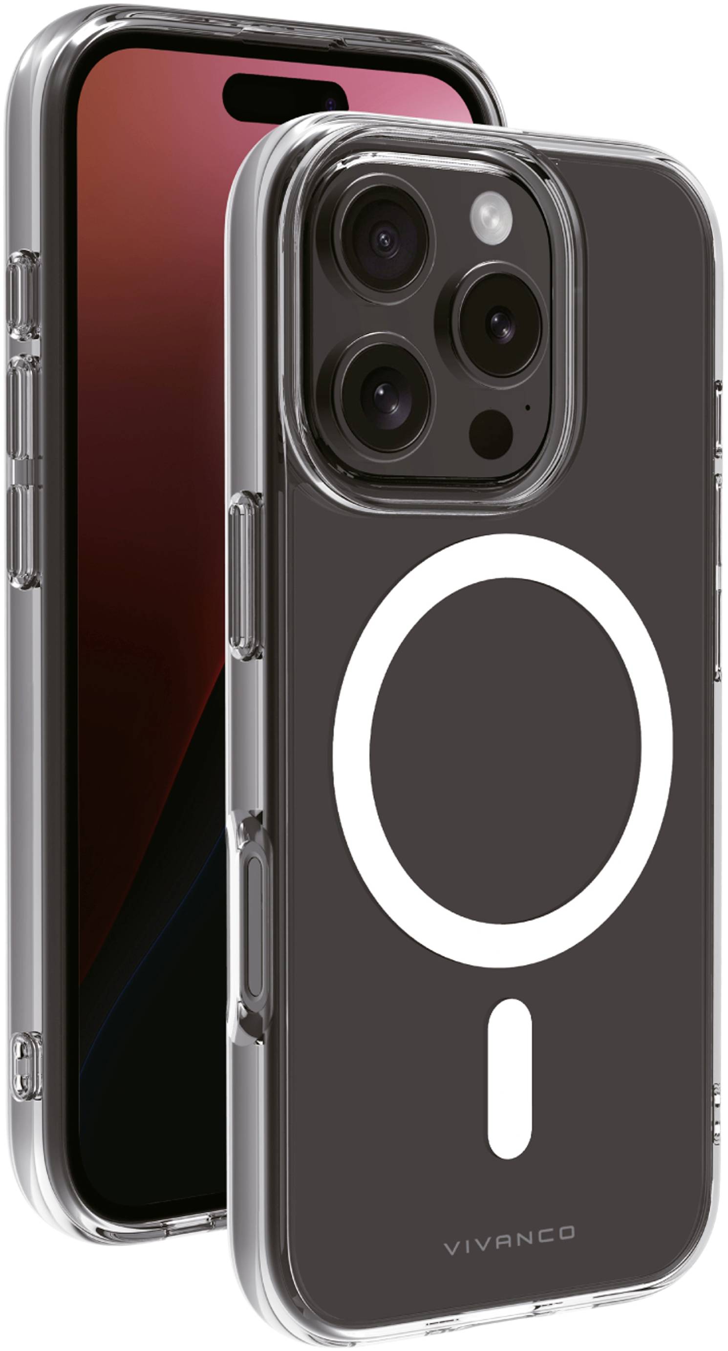 Vivanco MAG STEADY Back cover Apple iPhone 16 Pro Transparent Inductive charging, Sandproof, Sprayproof, Dustproof 64230