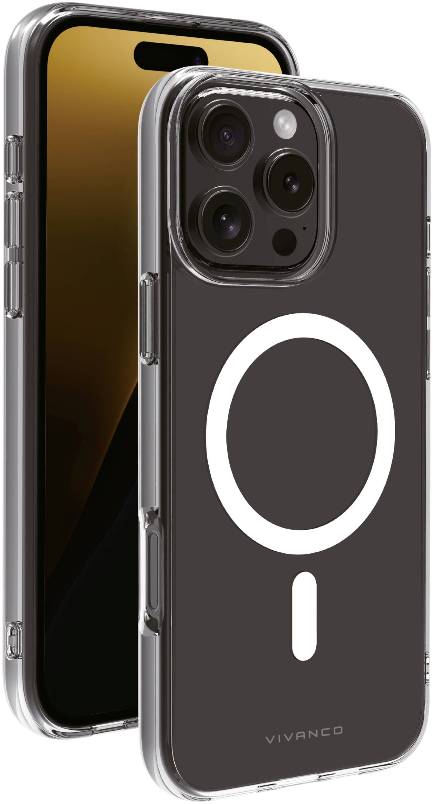 Vivanco MAG STEADY Back cover Apple iPhone 16 Pro Max Transparent Inductive charging, Sandproof, Sprayproof, Dustproof 64244